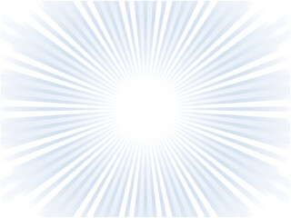 うっすらと太陽光線が放射するイメージの集中線背景_青色