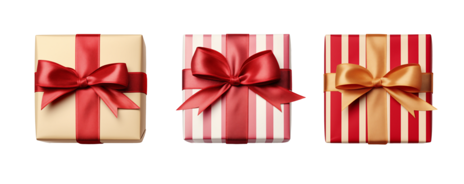 Nooky and Synthetic Gift Packaging,Top View of Gift with Airplane Shot,Gift Wrapped with Elegant Ribbons, Gift Wrapped with Stripes and Ribbons 