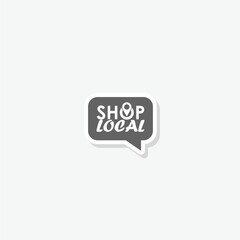 Shop local icon sticker isolated on gray background