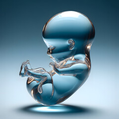 Clear glass baby fetus
