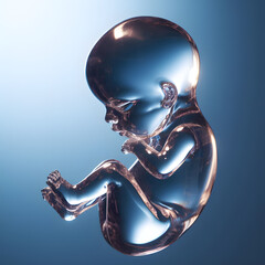 Clear glass baby fetus