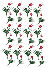 marbling art red tulip drawing pattern	