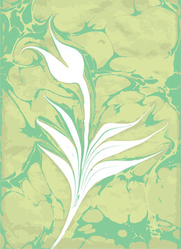 marbling art red tulip drawing pattern	