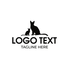 Cat silhouette logo design vector