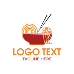 Noodles logo design vector