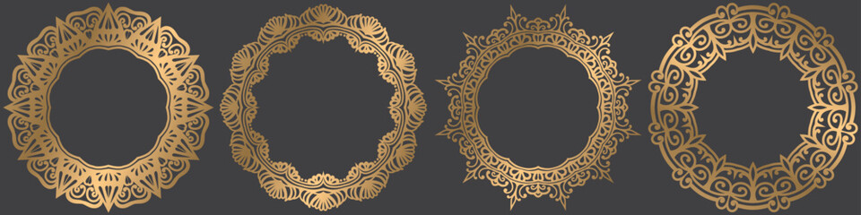 Ornamental art circle elements, Luxury mandala frame art, round frame, victor art.