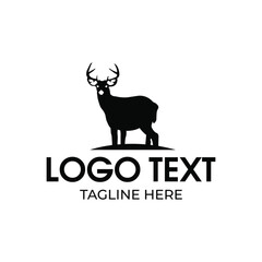 Deer silhouette logo design vector
