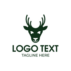 Deer face logo design vector