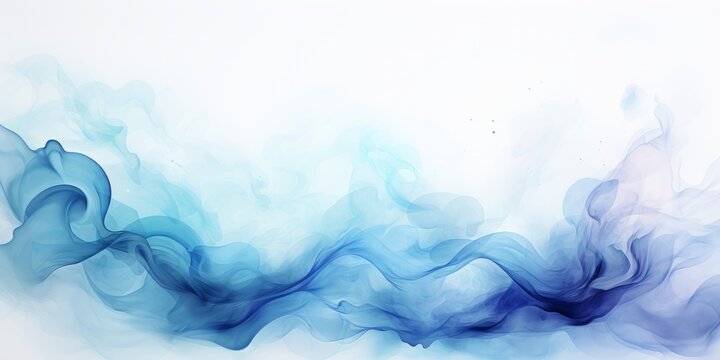 Generative AI image of Wavy light blue water color splotches