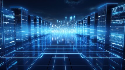 Futuristic Data Center Visualization