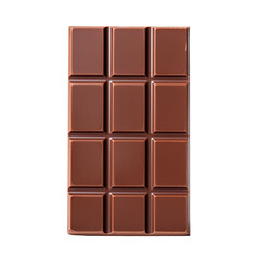 Milk Chocolate Bar isolated on a white transparent background