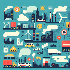 Fototapeta na wymiar Illustration depicting busy modern city