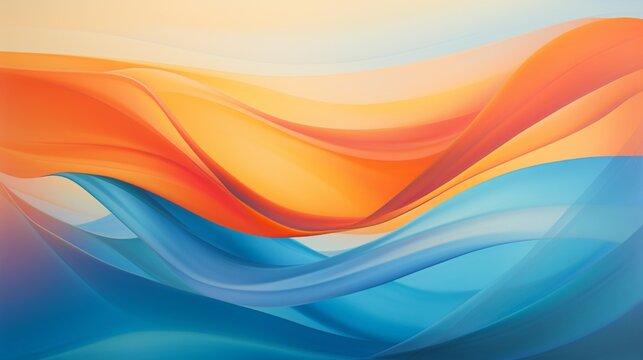 an abstract backdrop that blends harmonious gradients of sunset orange and tranquil blue, inviting viewers to explore the beauty of color and space.
