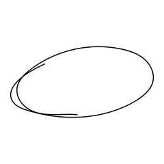 Hand drawn doodle circle frame on transparent background