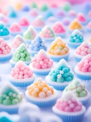 Fototapeta na wymiar Sweet Candy and cupcakes