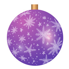 Vector Christmas purple toy isolated on white background - 687576829
