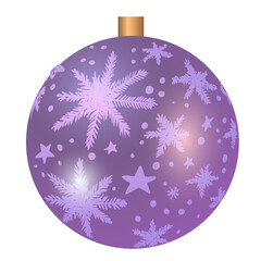 Vector Christmas purple toy isolated on white background - 687576837