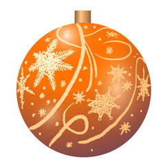 Vector Christmas orange toy isolated on white background - 687576852