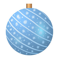 Vector Christmas blue toy isolated on white background - 687576853