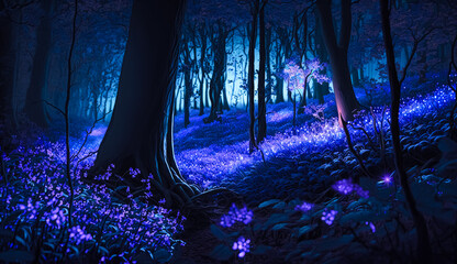 Fototapeta premium Magic forest in purple