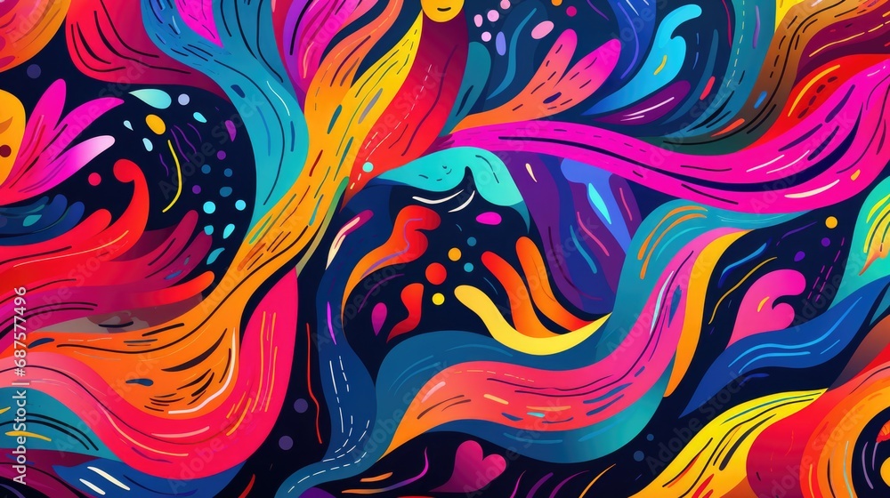 Poster abstract doodle pattern drawing background for children or trendy design with basic shapes.