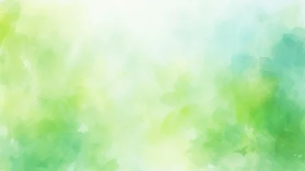 Poster Abstract blurred light watercolor fresh green eco background. © tonstock
