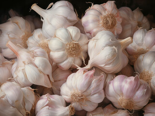 Garlic food bulb fresh raw healthy organic background ingredient nature closeup white vegetable