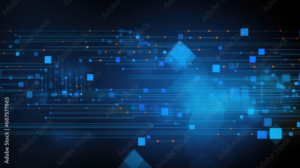 Poster abstract lines and dots connect simple futuristic technology background
