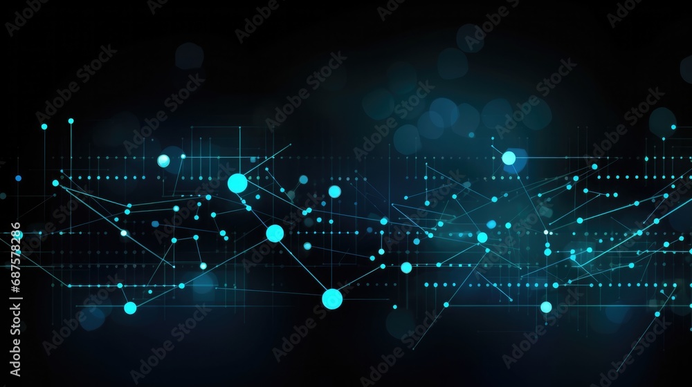 Poster abstract lines and dots connect simple futuristic technology background