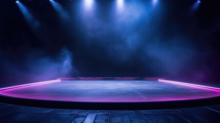 The dark blue stage background interior texture for display products