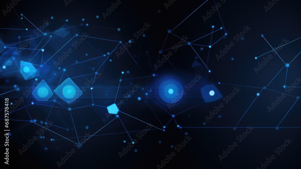 Aufkleber abstract lines and dots connect simple futuristic technology background