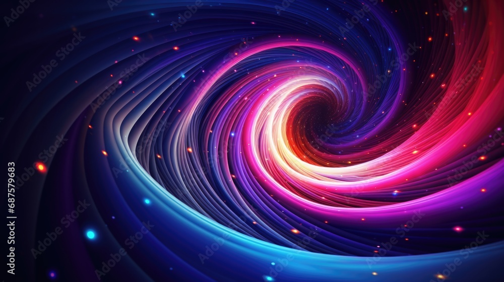 Poster multicolor spectrum of tunnel background, neon light and colorful glowing lines moving speed through