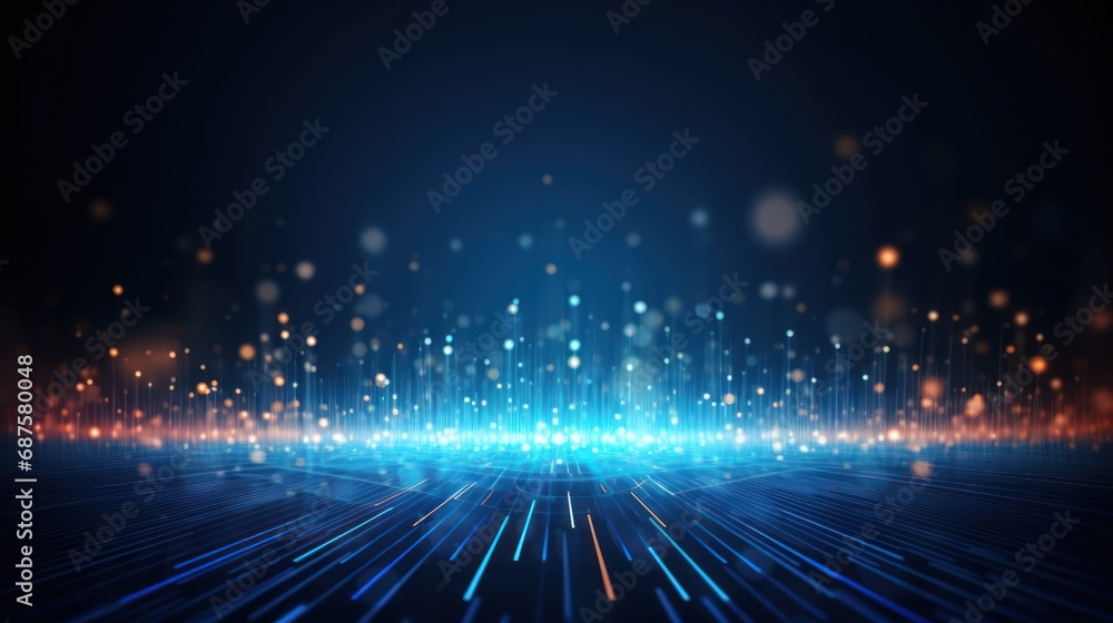 Poster futuristic digital innovation concept show particle abstract background