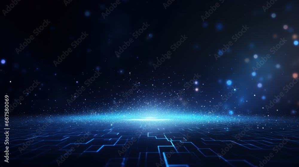 Poster futuristic digital innovation concept show particle abstract background