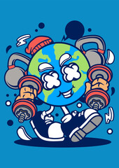 Immerse yourself in the uplifting energy of world fitness cartoon