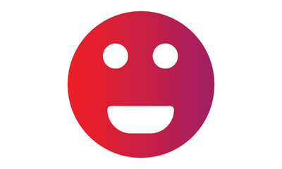 red shaded happy face or smile face with white background