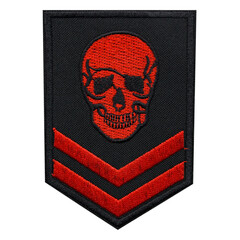 Embroidered patch Skull Sergeant Rank. Jolly Roger. Soldier of Fortune. Pirate. Accessory for...