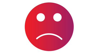 3D vector gradient shaded sad face icon, sad symbol, person symbol
