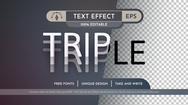 Triple - Editable Text Effect, Font Style