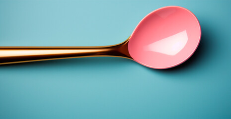 Steel chrome spoon isolated on a plain background - AI Generated Image