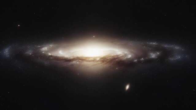 The Milky Way galaxy in black space.