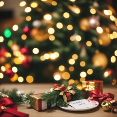 christmas tree with gift boxes