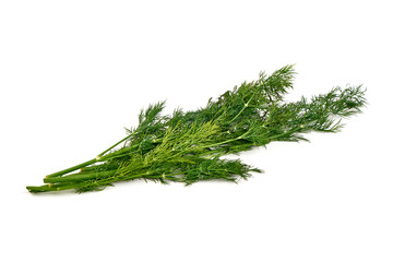 Fresh dill, isolated on white background.