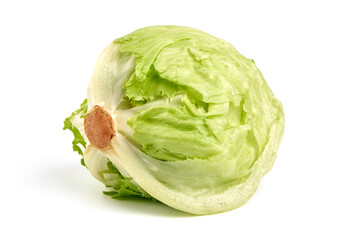 Fresh Iceberg salad, isolated on white background.