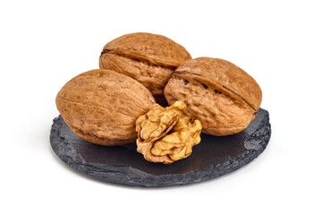 Walnuts, isolated on white background.