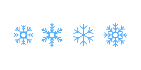 Fotobehang set of snowflakes on transparent background, png icons, web icons, christmas asset © Nani