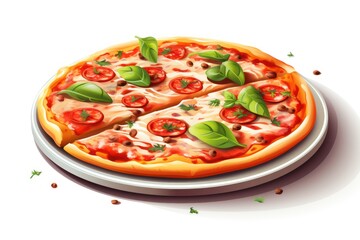 Pizza icon on white background