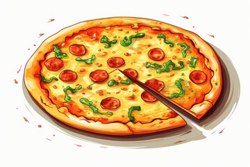 Pizza icon on white background