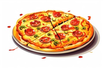 Pizza icon on white background