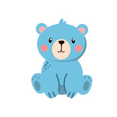 teddy bear. Vector illustration in flat style.